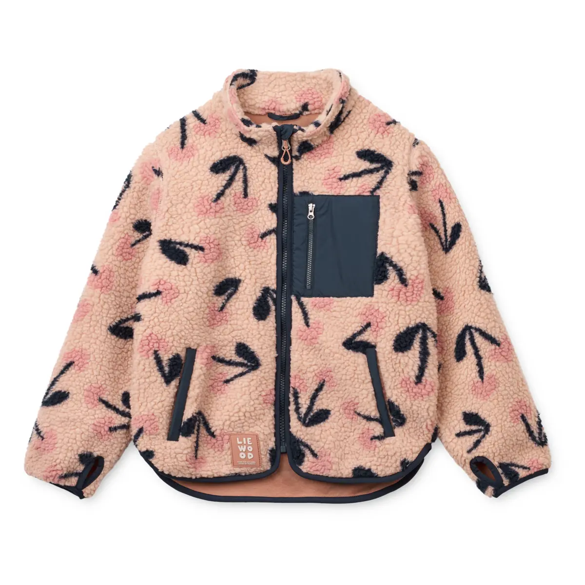 Liewood Nolan Sherpa Jacke für Kinder „Mega Cherry heart : Rosey“ 1
