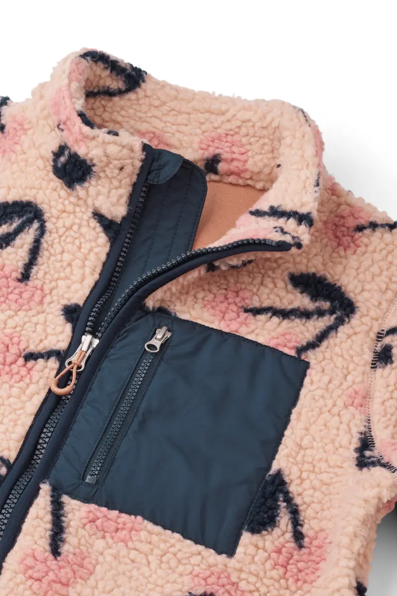 Liewood Nolan Sherpa Jacke für Kinder „Mega Cherry heart : Rosey“ 1