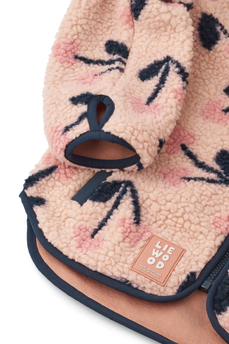 Liewood Nolan Sherpa Jacke für Kinder „Mega Cherry heart : Rosey“ 1