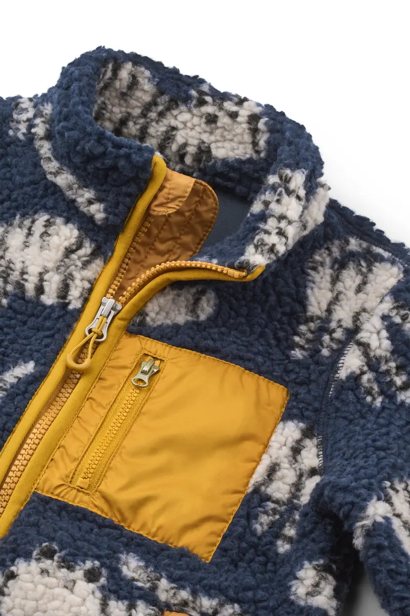 Liewood Nolan Sherpa Jacke für Kinder „Tiger / Classic navy“