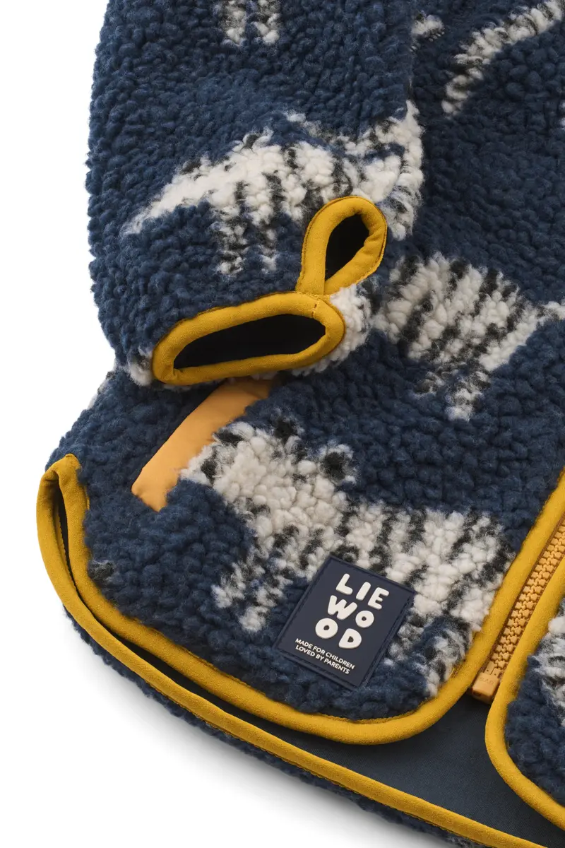 Liewood Nolan Sherpa Jacke für Kinder „Tiger / Classic navy“