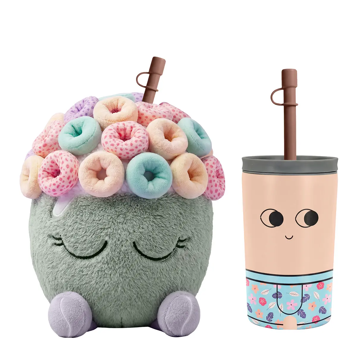 ASOBU Fuzzie Trinkbecher mit Plüschüberzug „Sunny the spoon“, 360ml