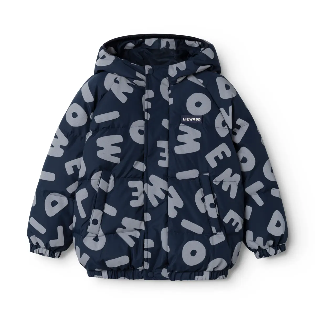 Liewood Daunenjacke Adelina Reflective Down „Letters / Classic navy“