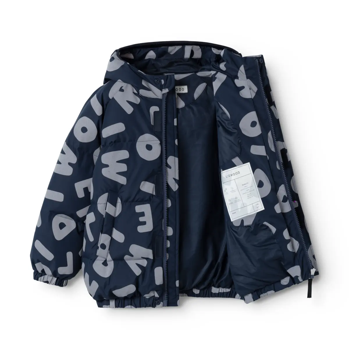 Liewood Daunenjacke Adelina Reflective Down „Letters / Classic navy“