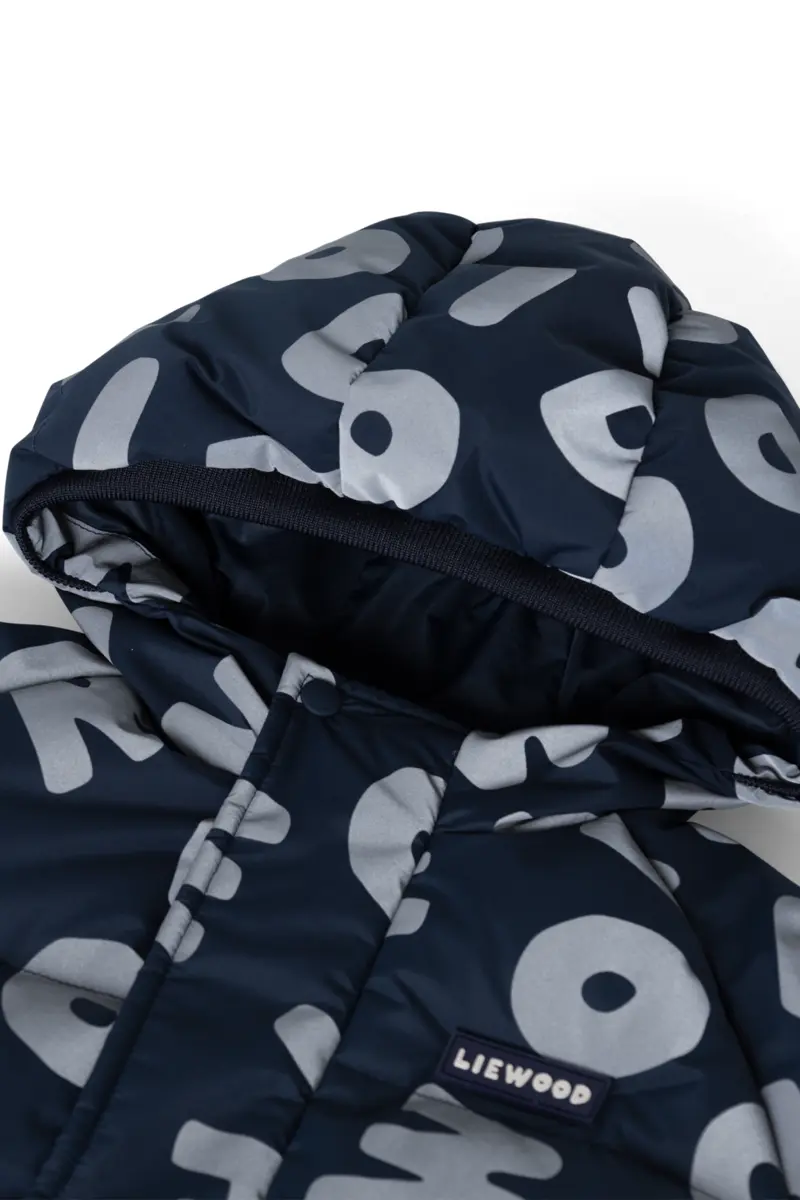 Liewood Daunenjacke Adelina Reflective Down „Letters / Classic navy“