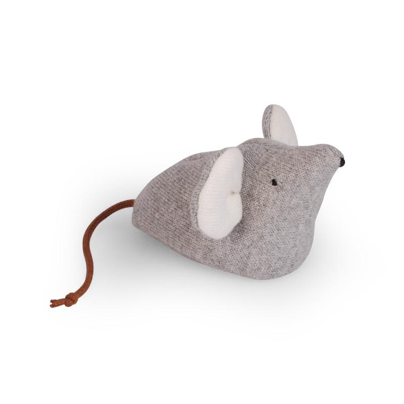 Saga Copenhagen Spiel Maus Mysla „Light Grey“, gestrickt, 10x6cm