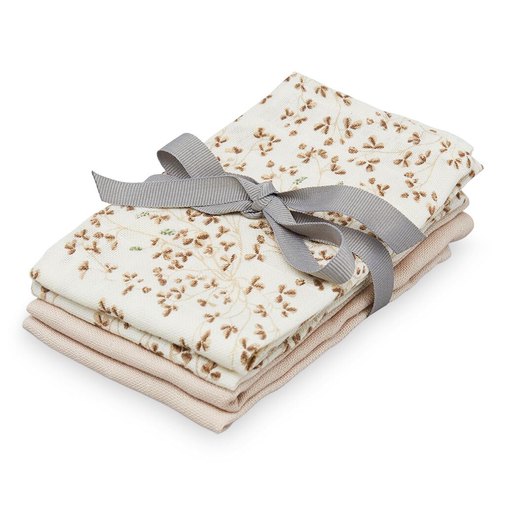 Cam Cam Musselin Waschlappen „Lierre / Almond“, 4er-Set, 30x30cm, GOTS