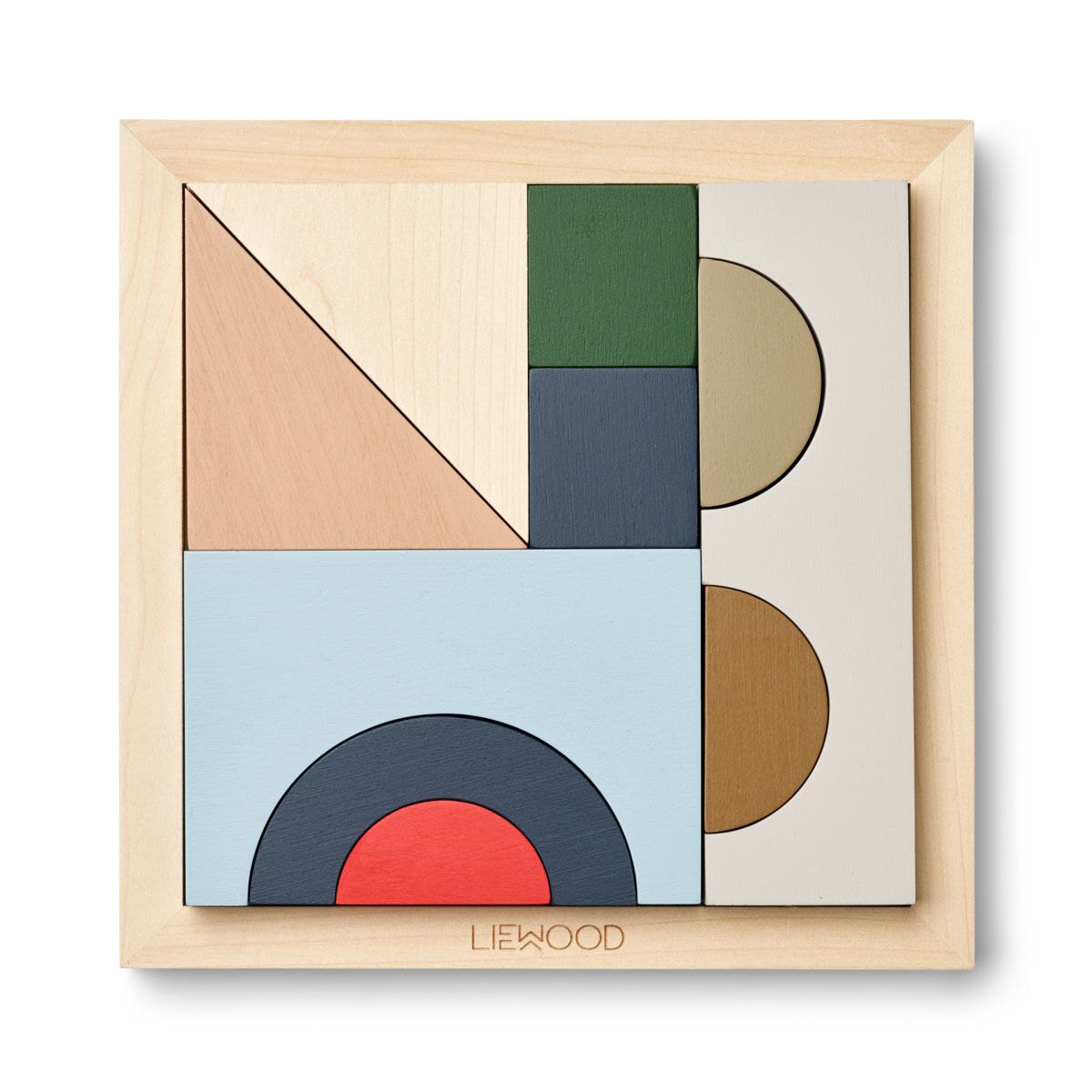 Liewood Geometrisches Holzpuzzle Ishan „Multi mix“, Holzbausteine