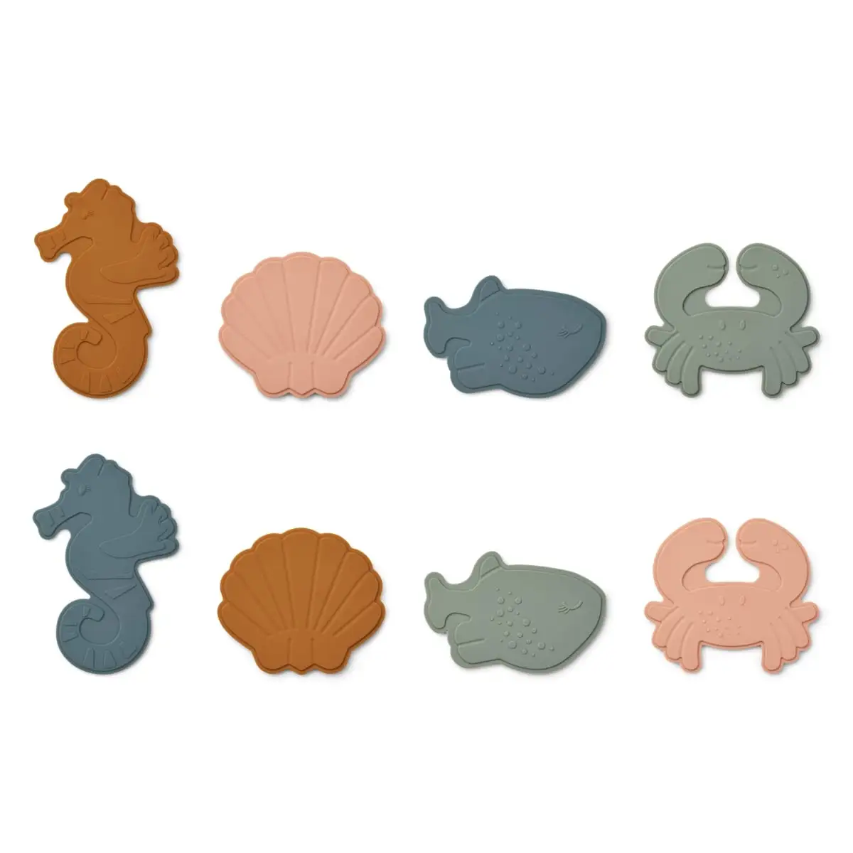 Liewood Mini-Badematten-Set Paola „Sea creature / Mustard multi mix“, 8-teilig
