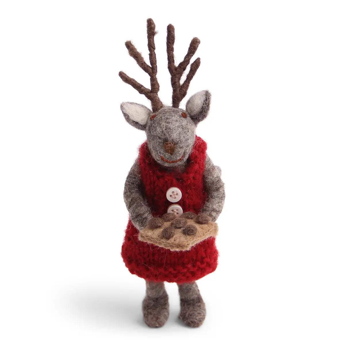 Gry & Sif Rentier „grau / Backblech mit Keksen“ 15cm