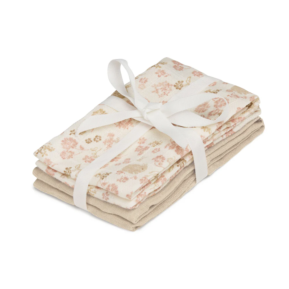 Cam Cam Musselin Waschlappen „Augusta“, 4er-Set, 30x30cm, GOTS