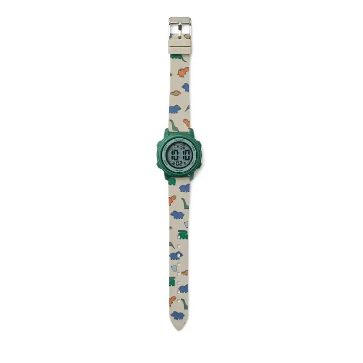 Liewood Kinder-Armbanduhr Sussi „Dinos / Nebelgrau“