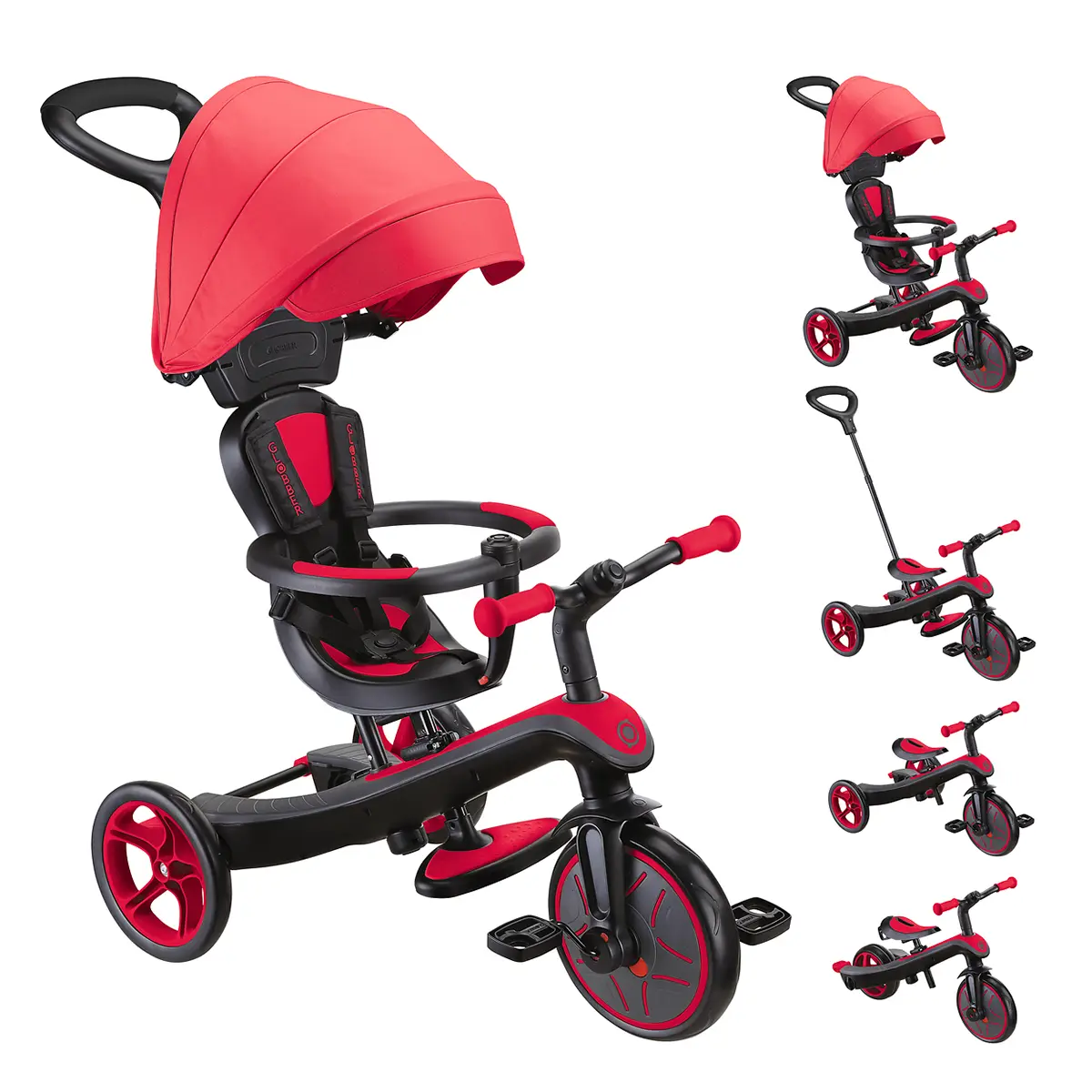 Globber Trike Explorer 4-in-1 – Rot, 10M-5J, mitwachsendes Dreirad (neue Version) – Bild 3