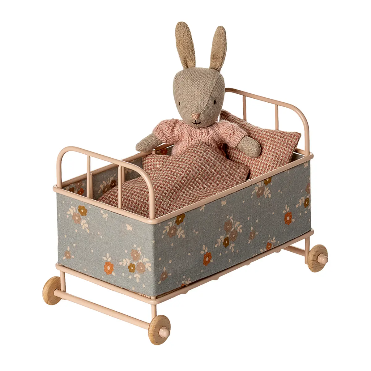 Maileg Puppenhaus Kinderbett, Mikro - Powder, 16x10x10cm
