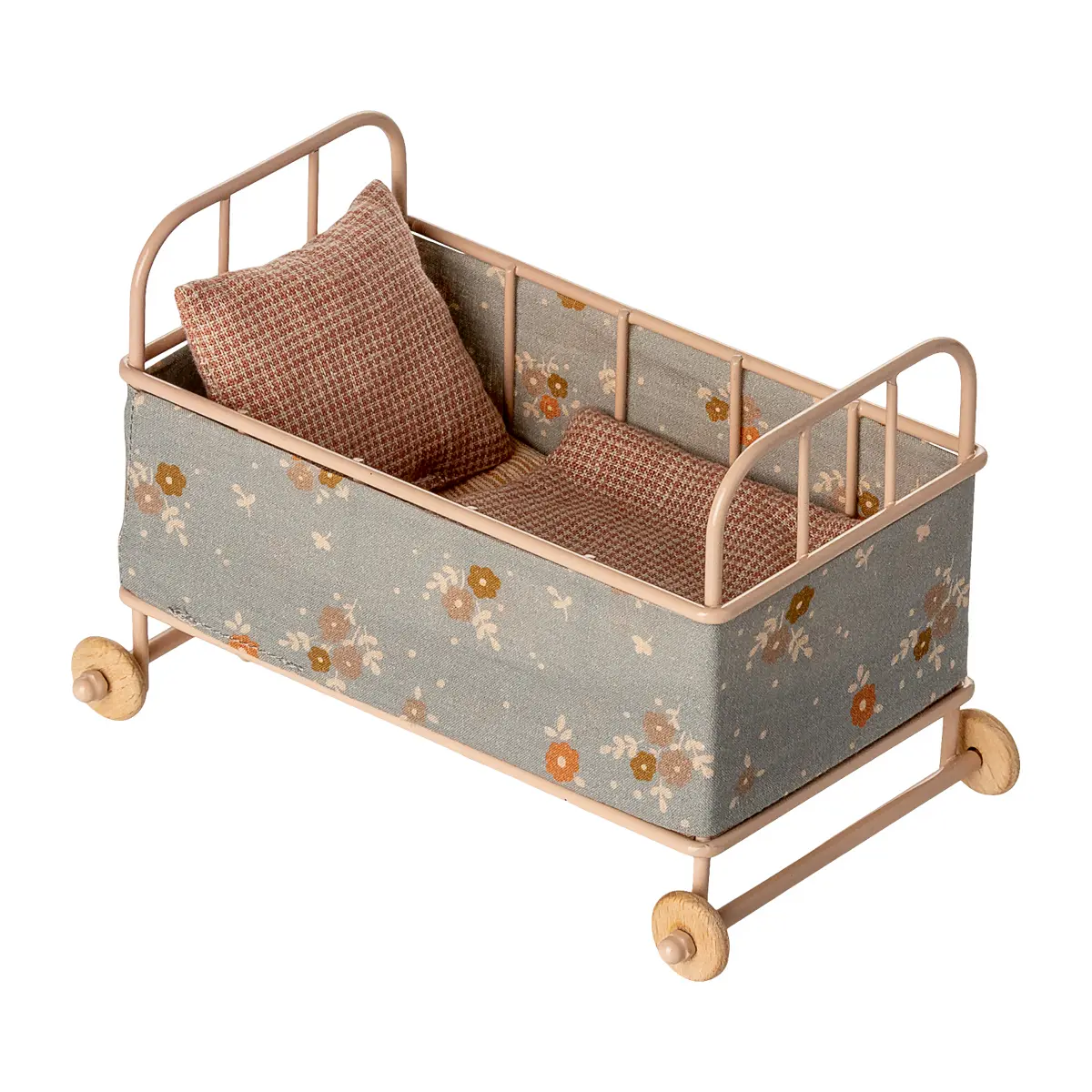 Maileg Puppenhaus Kinderbett, Mikro - Powder, 16x10x10cm