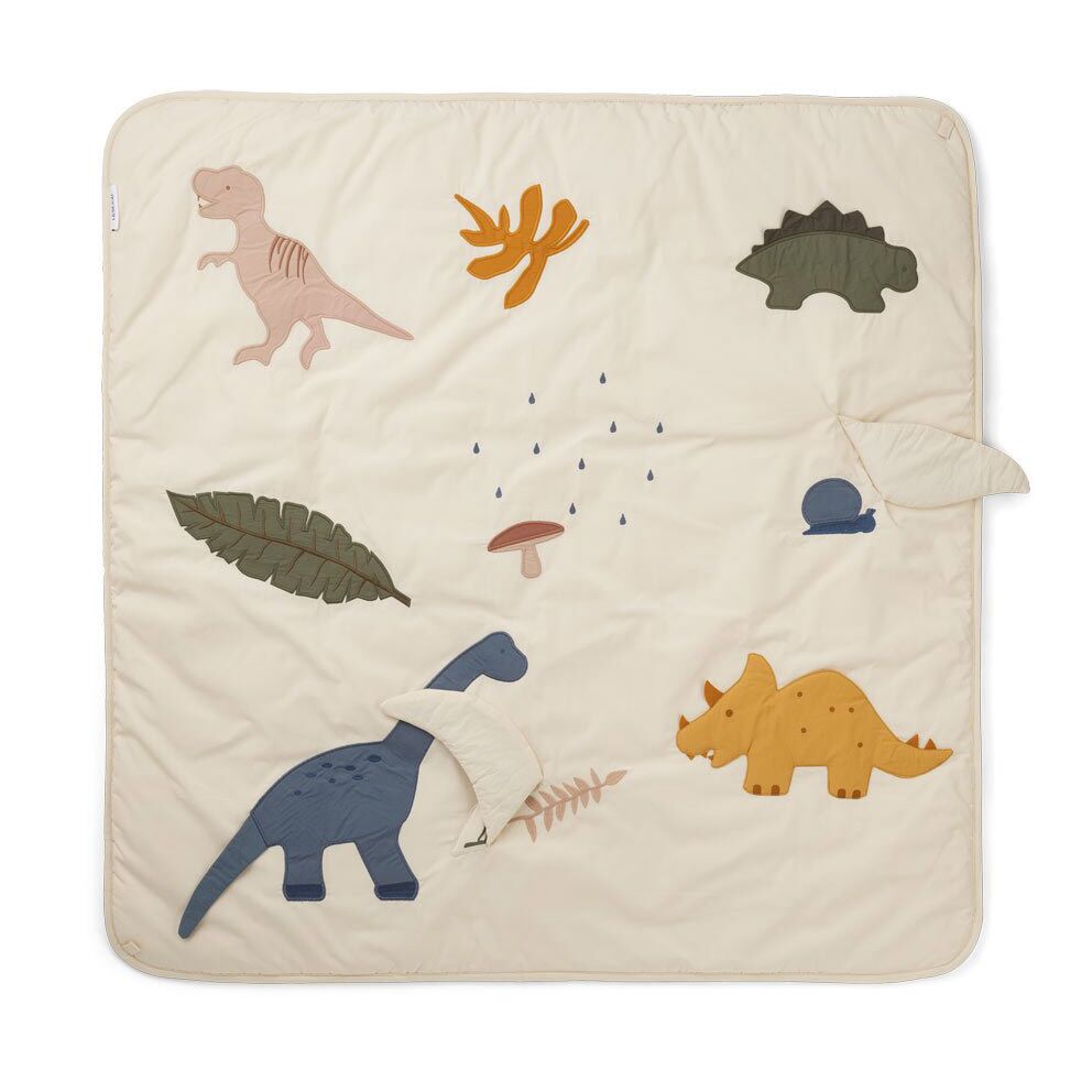 Liewood Activity-Decke Glenn „Dino mix“, Bio-Baumwolle, 120x120cm