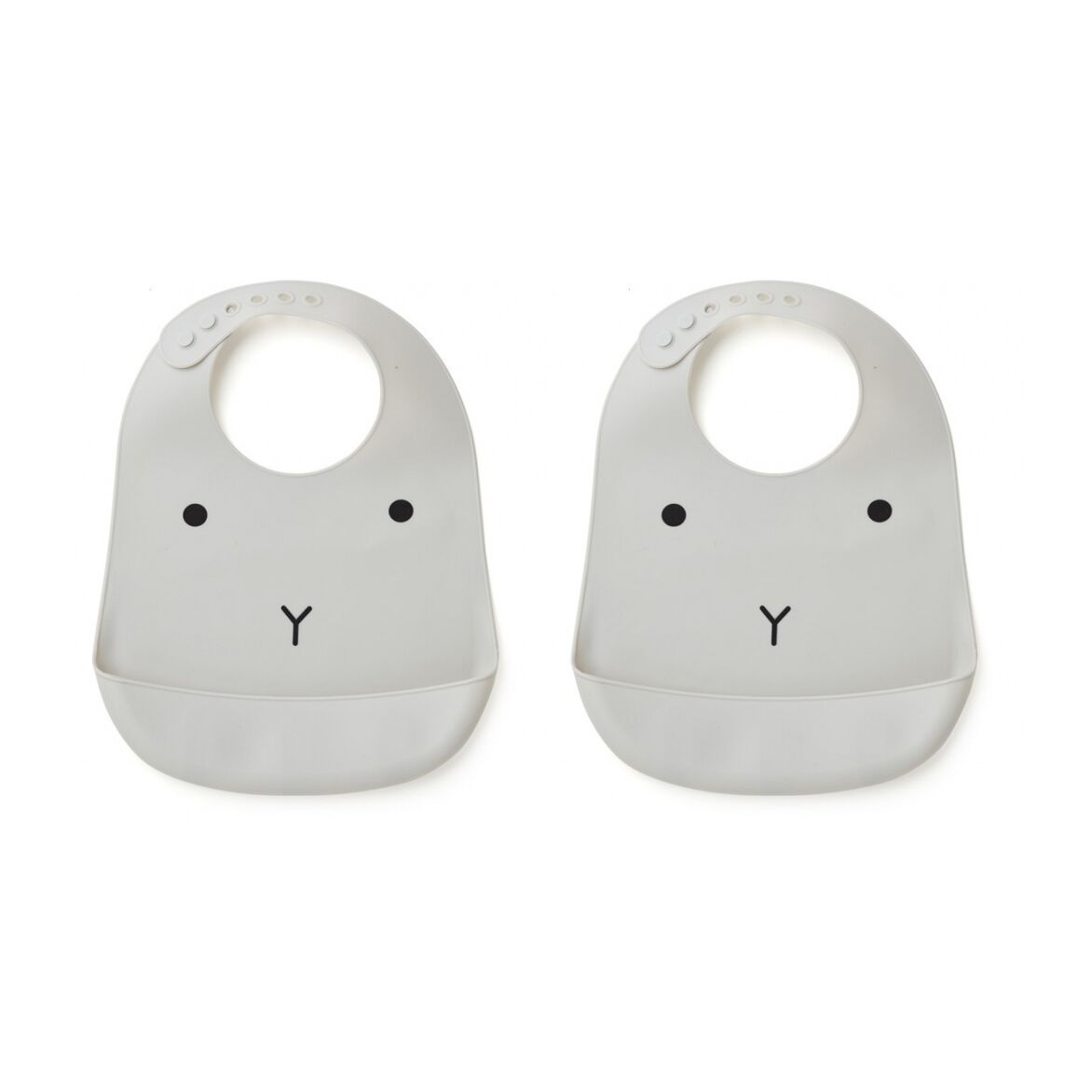 Liewood Tilda Silikon Lätzchen „Rabbit dumbo grey“, 2er Set