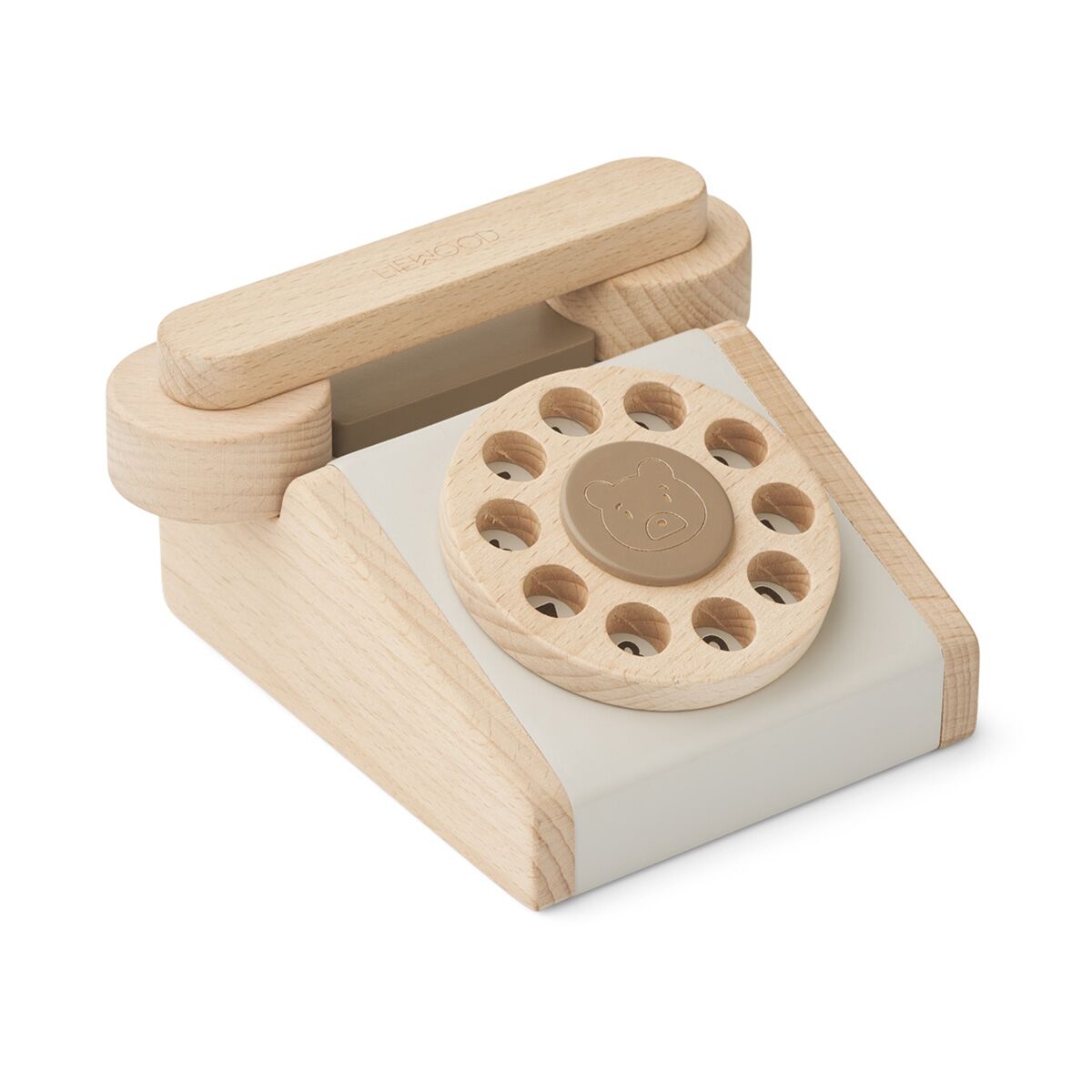 Liewood Spielzeugtelefon Selma „Oat / Sandy mix“, Buchenholz