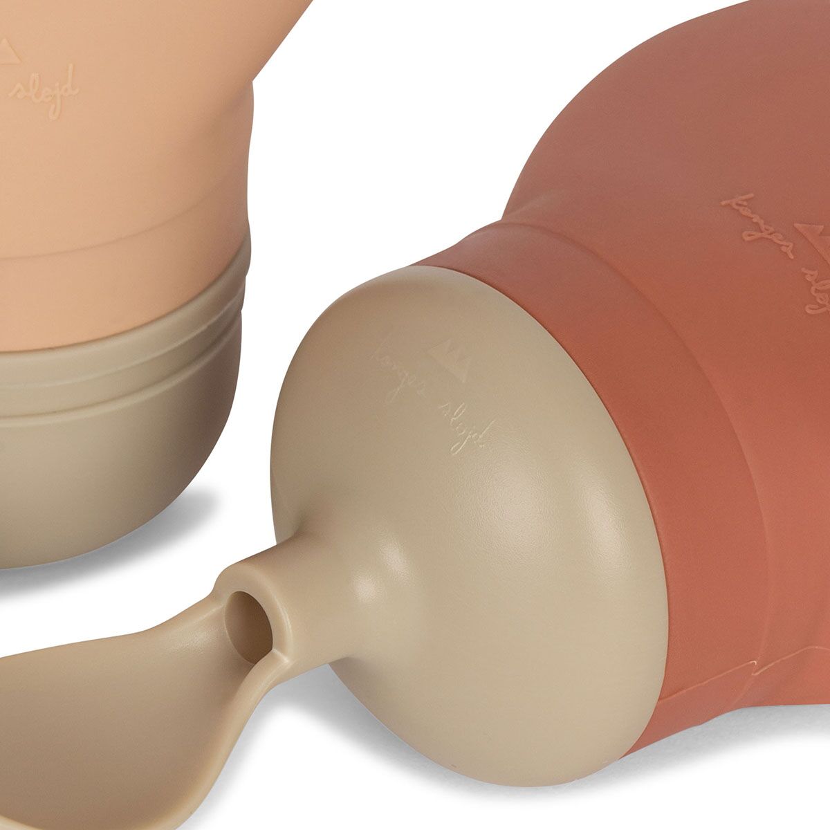 Konges Sløjd Silikon Smoothie-Beutel-Set „Copper Brown / Rose Sand“ – Bild 2