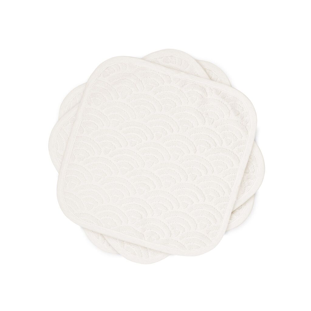 DELISTED Cam Cam Waschlappen „Off-White“, 30x30cm, 3er-Set, GOTS