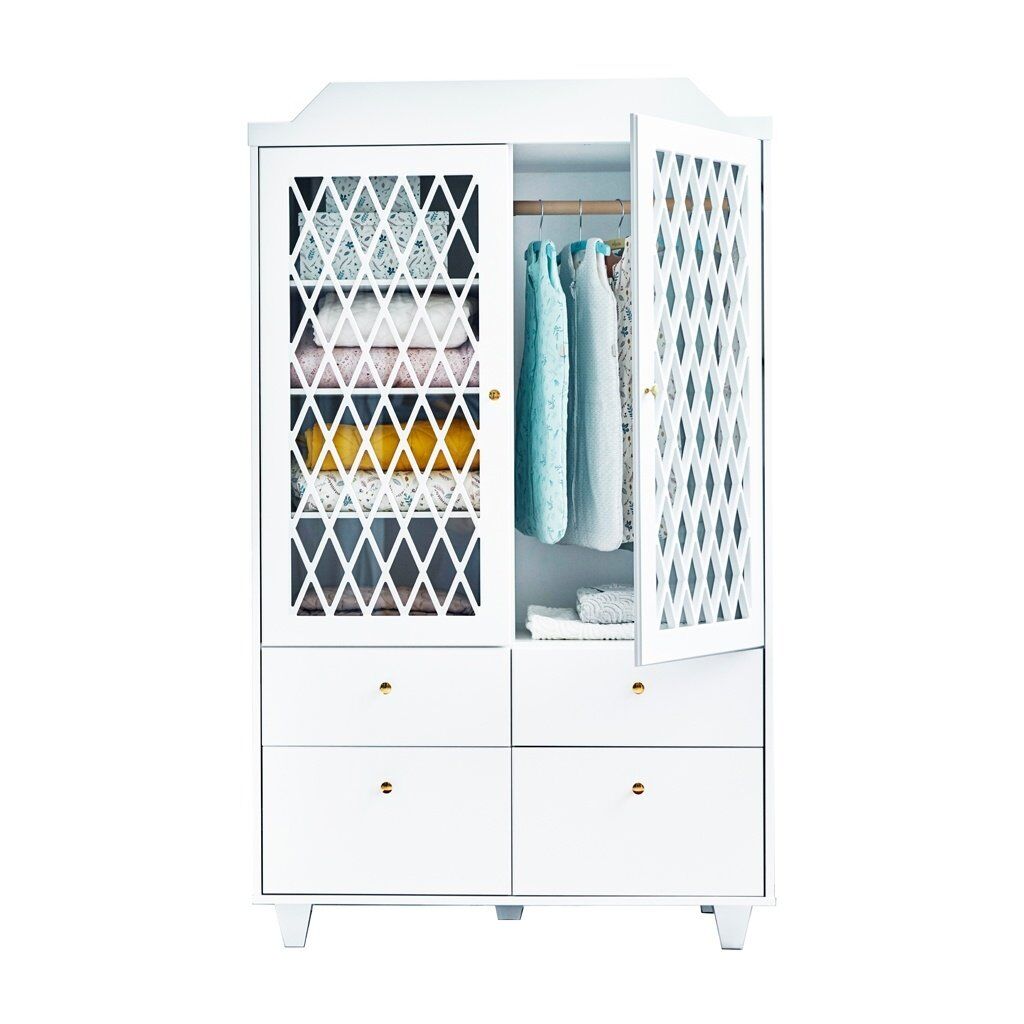 Cam Cam Kleiderschrank Harlekin „Weiß“ 01