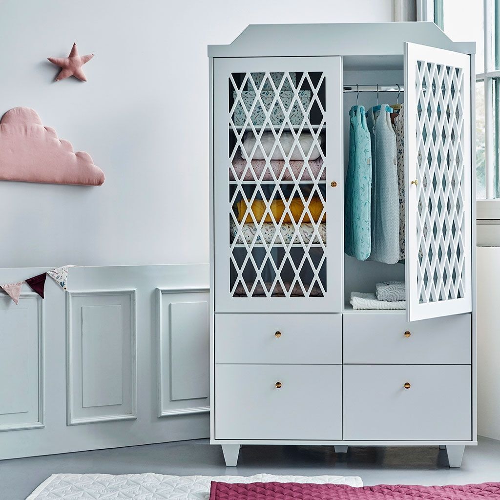 Cam Cam Kleiderschrank Harlekin „Weiß“ 02