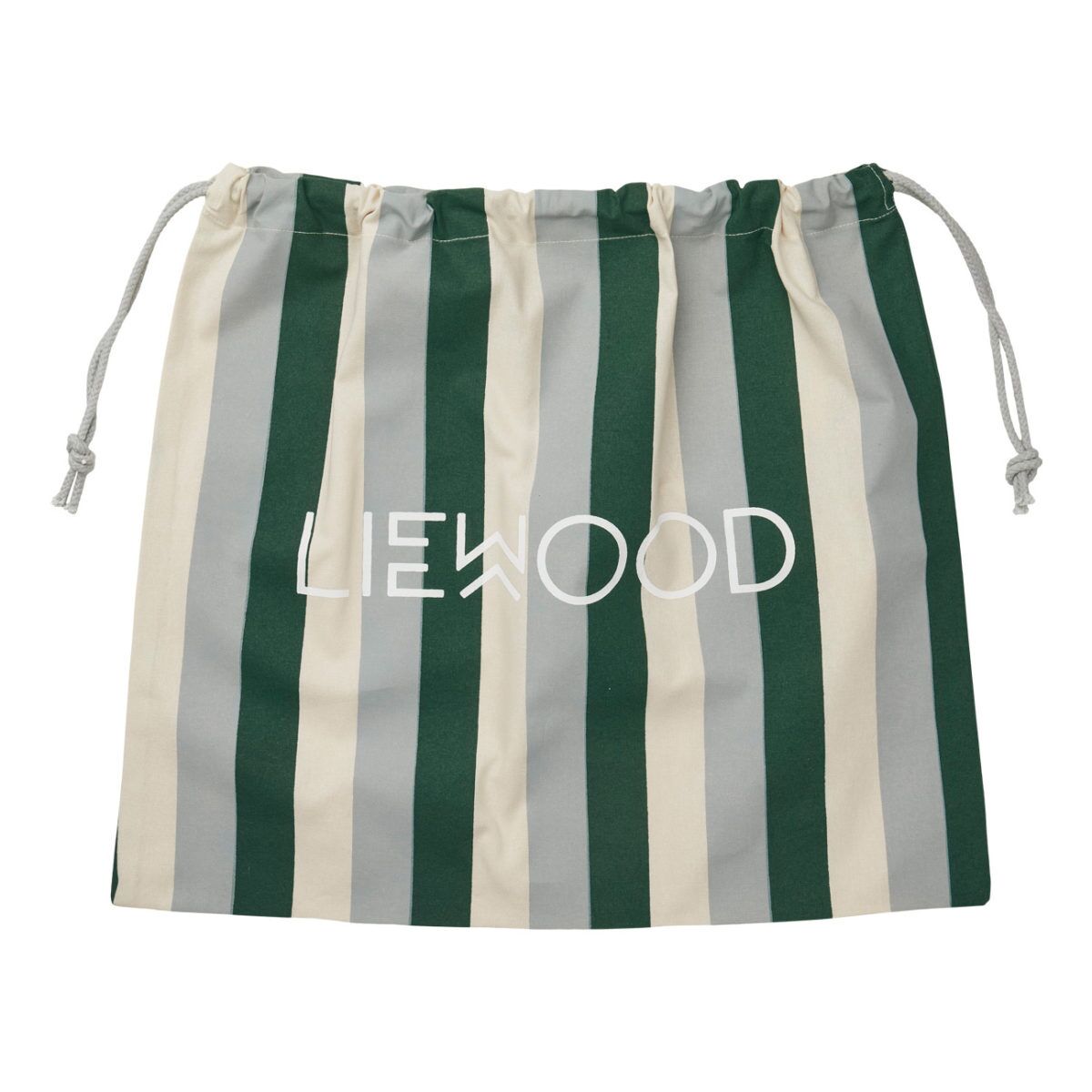 Liewood Stoffbeutel Stripe Garden green sandy dove blue M (48x42cm) Geschenkverpackung