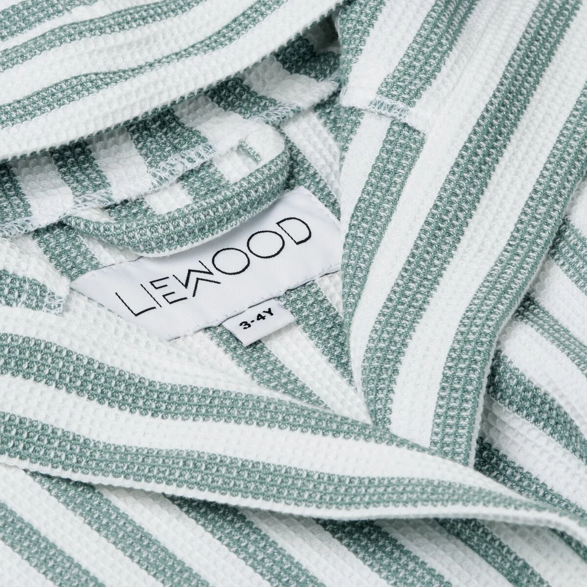 Liewood Bademantel Gray „Peppermint / White“ Gr. 1-8 Jahre