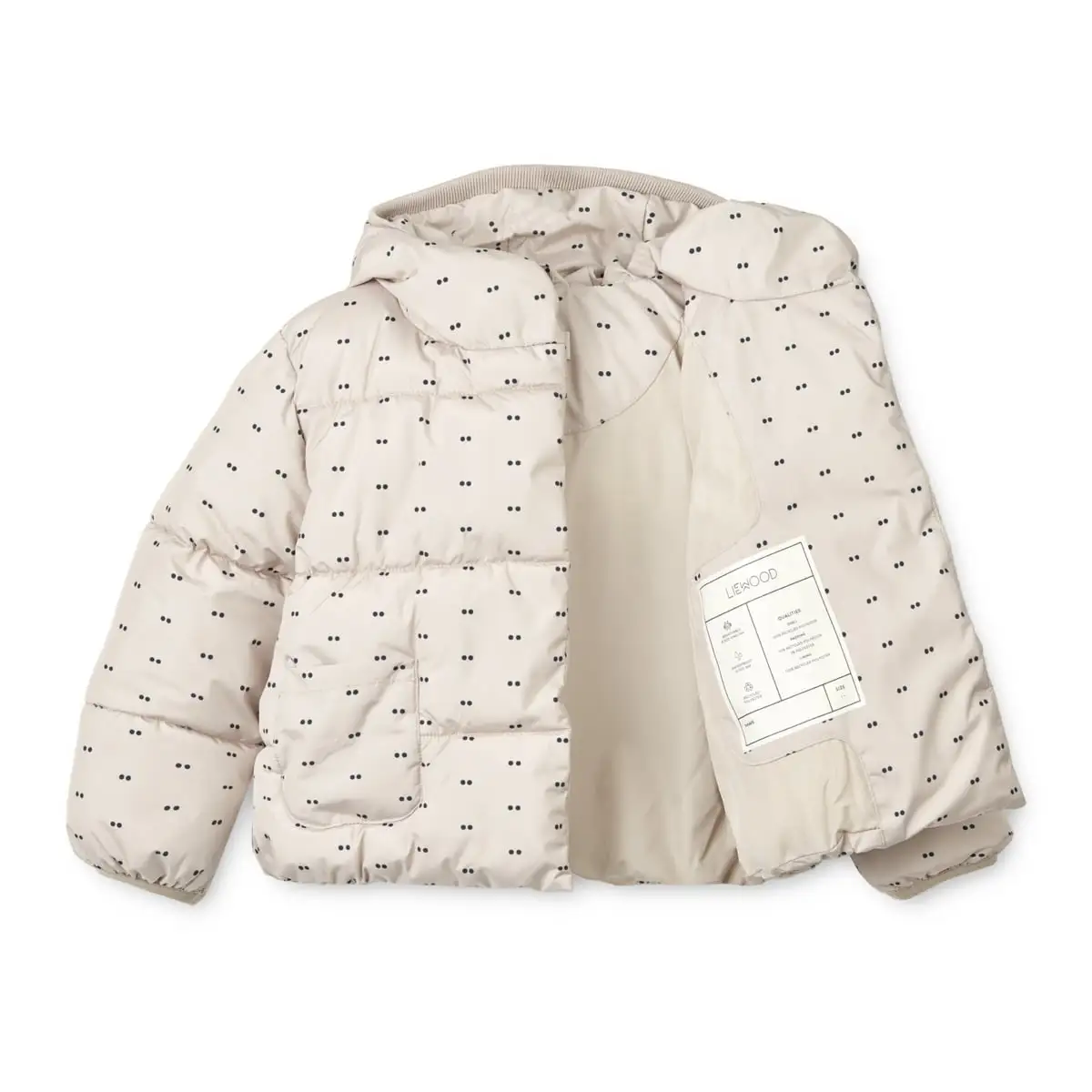 Liewood Kapuzen-Pufferjacke Giovanna „Double dot / SIlver lining“
