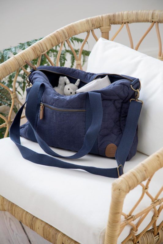 Sebra Wickeltasche mit Schultergurt, abgesteppt, royal blue innen