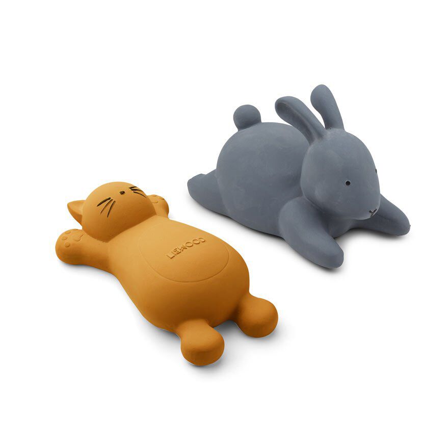 Liewood Vikky Badespielzeug „Cat mustard“, Silikon, 2er-Set