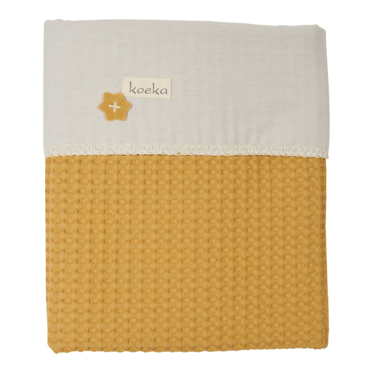 koeka Kinderdecke Flanell Antwerp „ochre : pebble“ 100x150cm