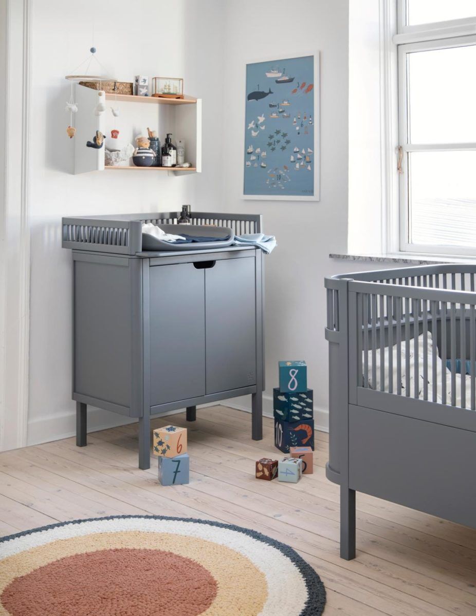 Sebra Wickelkommode mit Türen, classic grey, grau Mood
