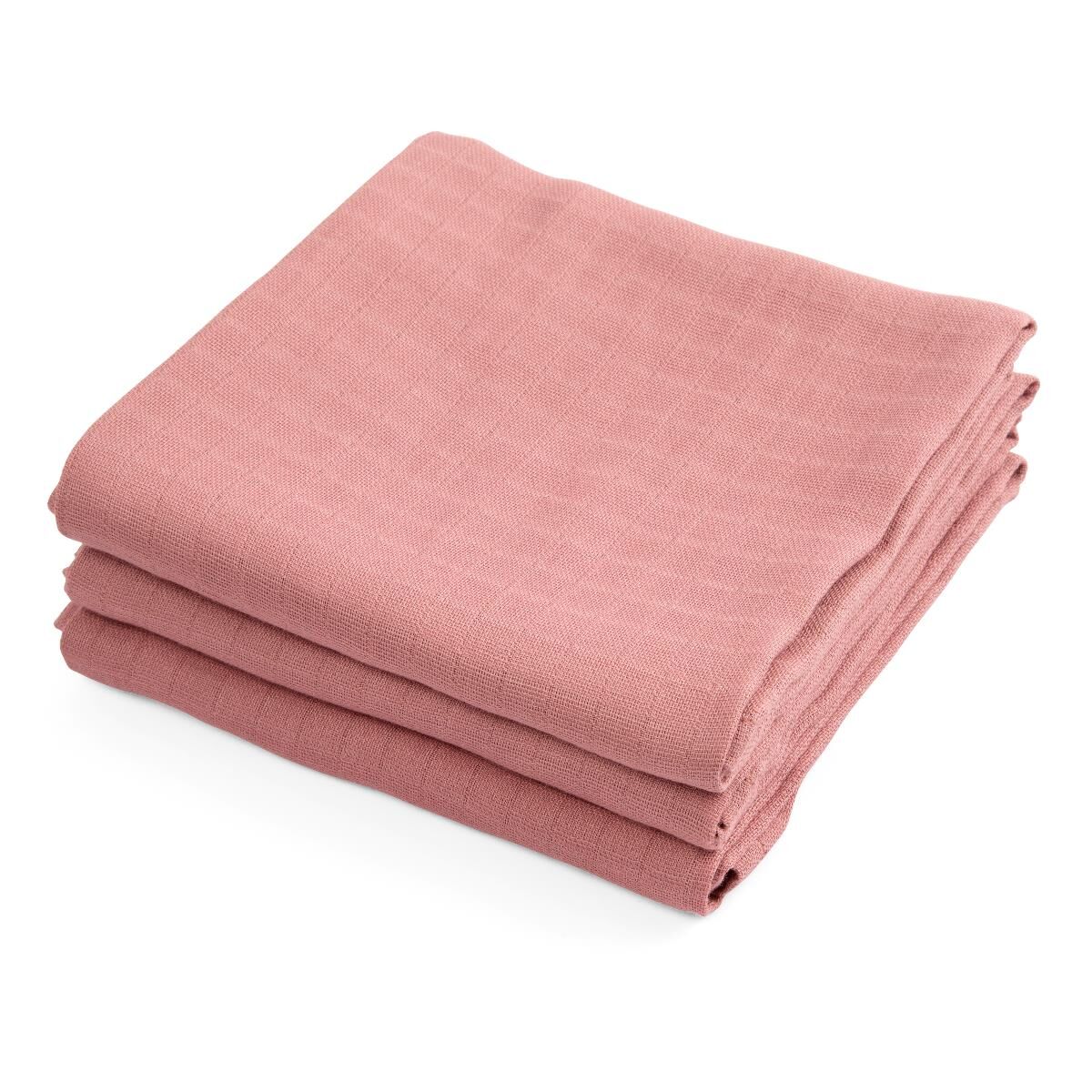Sebra Spucktücher „blossom pink“, 3er Set, 75x75cm