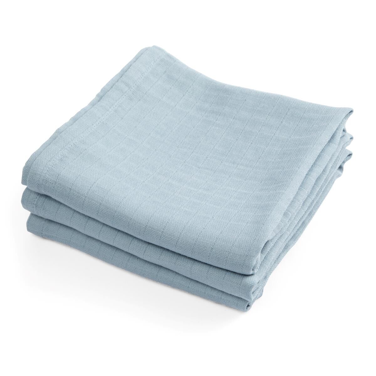 Sebra Spucktücher „powder blue“, 3er Set, 75x75cm
