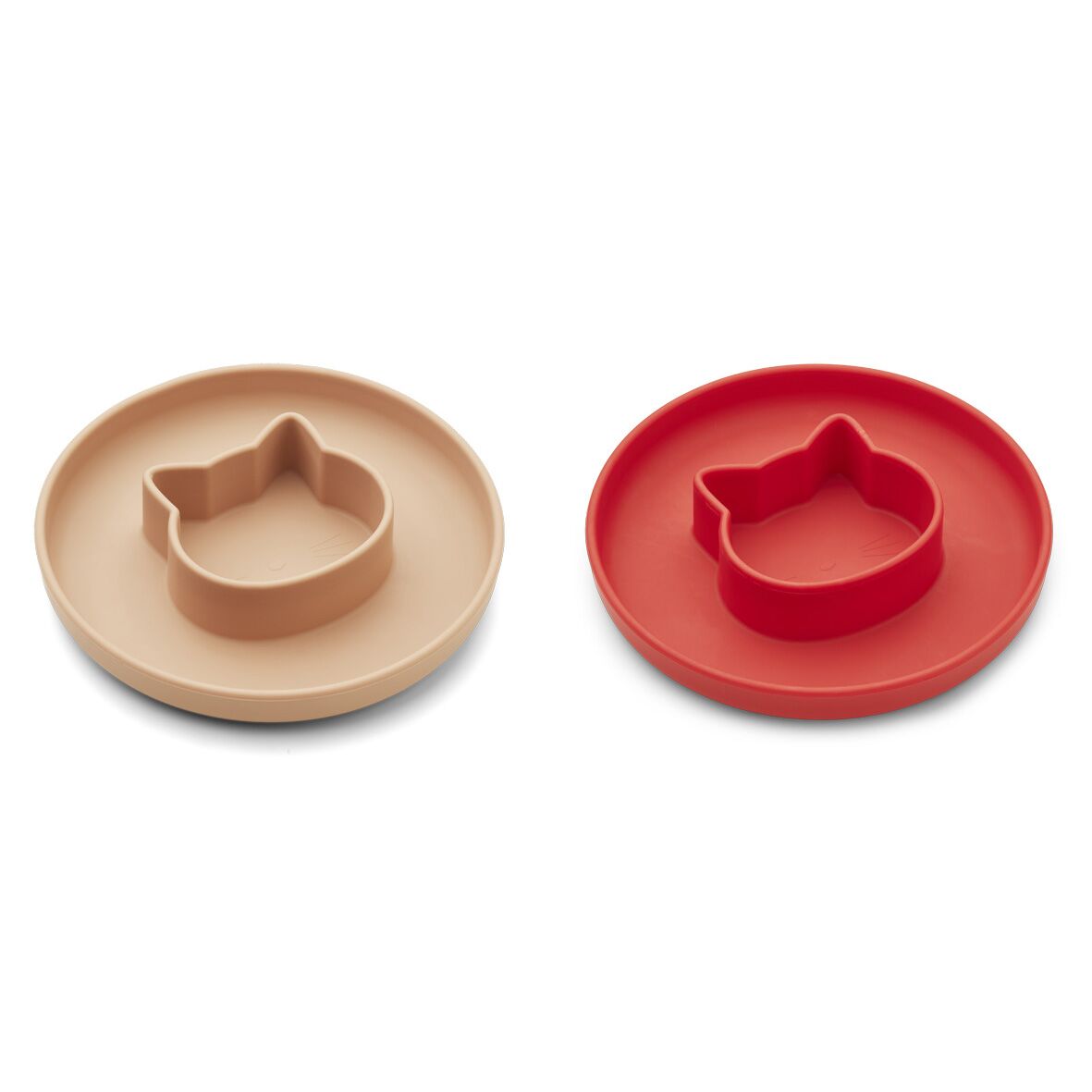 Liewood Gordon 2-in-1 Kinderteller mit Schalen „Cat apple red : tuscany rose mix“, Silikon 02