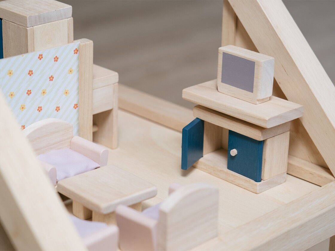 PlanToys Wohnzimmer „Orchard“ Puppenhausmöbel-Set 03