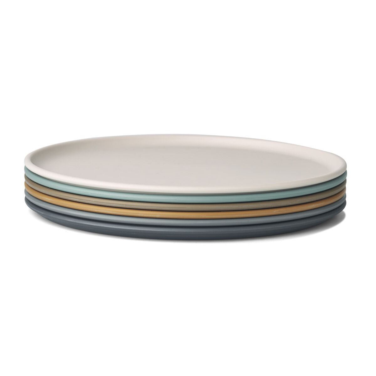 Liewood Logan Kinderteller „Whale blue multi mix“, aus PLA, 6er-Set