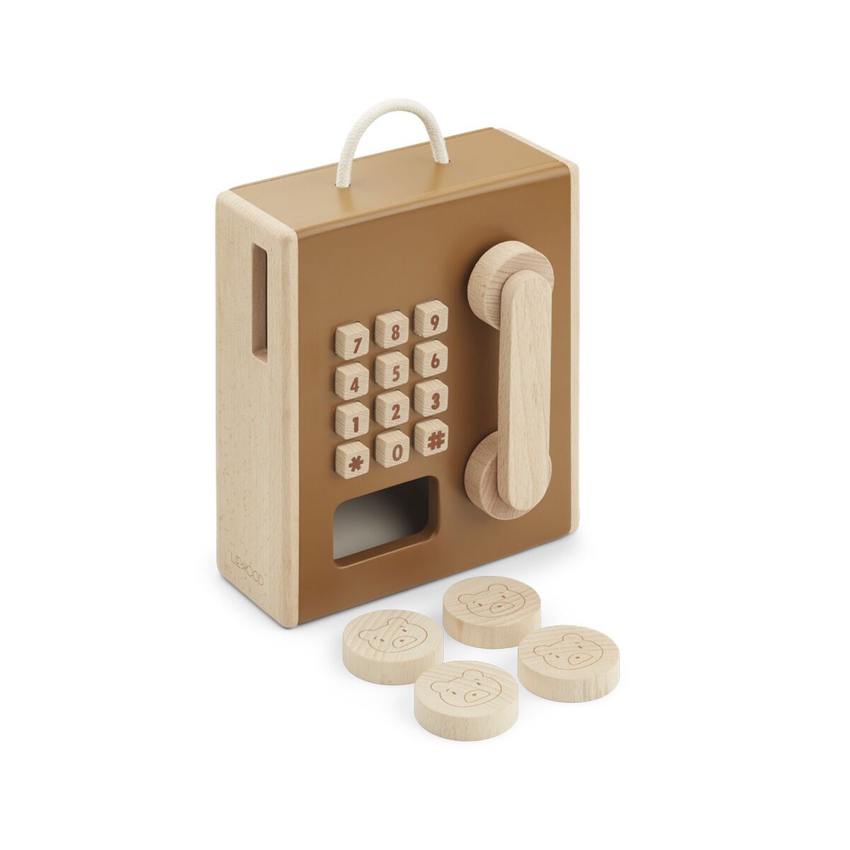 Liewood Spielzeug-Münztelefon Rufus „Golden caramel multi mix“