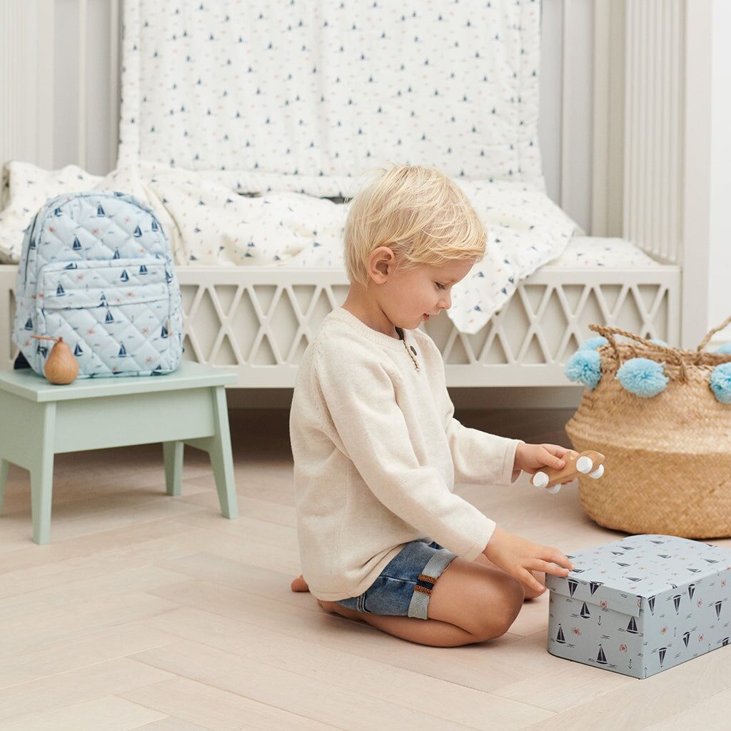 Cam Cam Aufbewahrungskorb aus Seegras „Blue“, 30x35cm Im Kinderzimmer