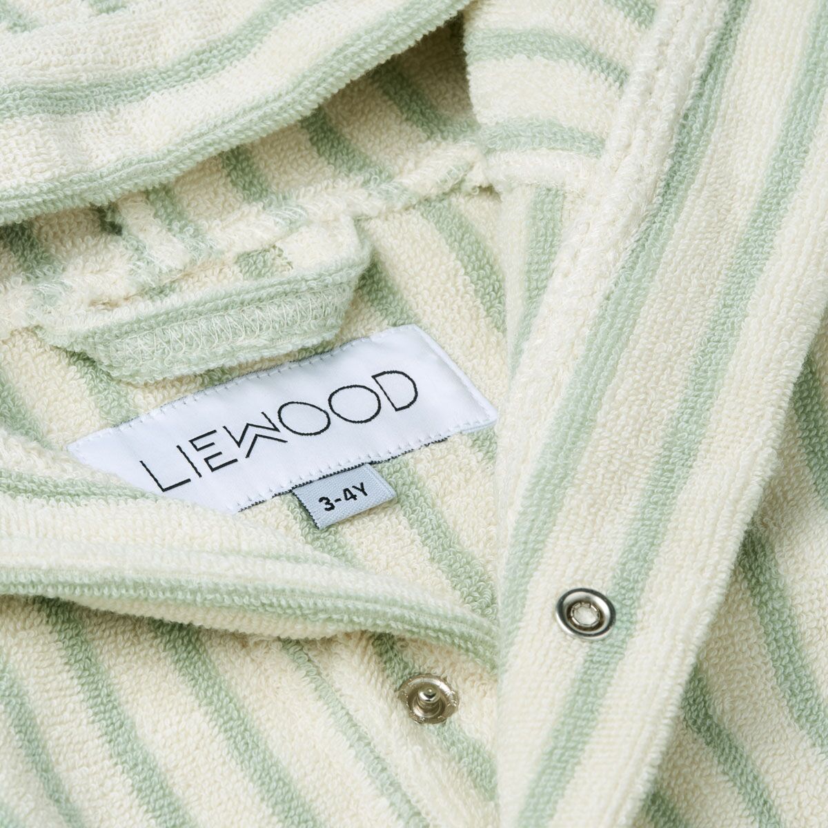 DELISTED Liewood Rollo Bademantel „Dusty mint / creme“, gestreift – Bild 2