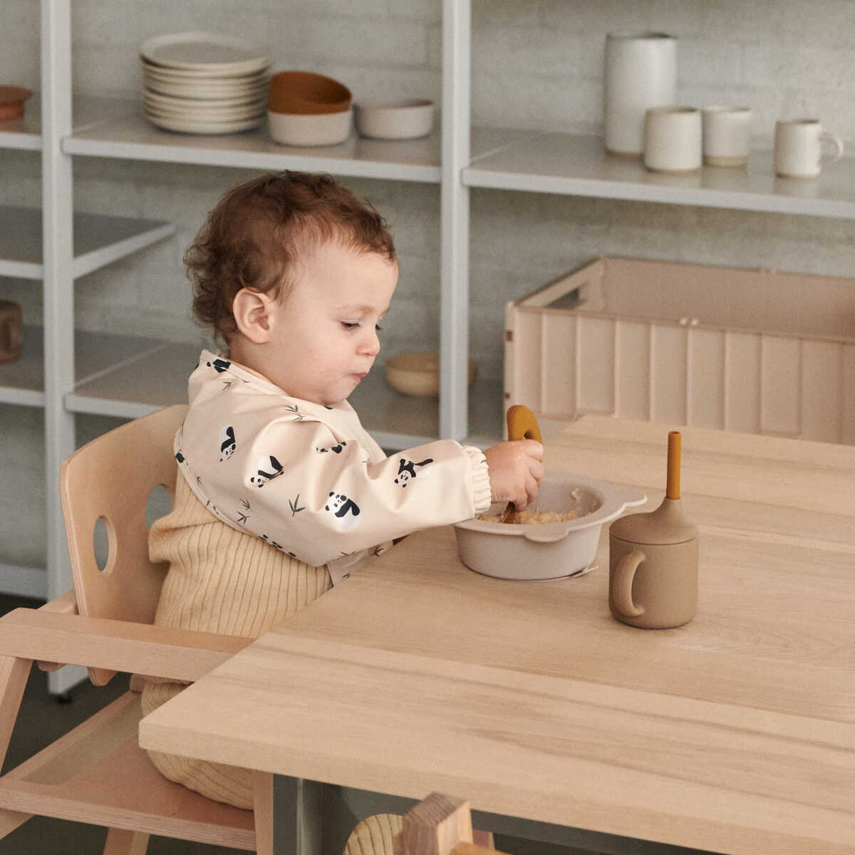 DELISTED Liewood Kali Babygeschirr-Set „Sea blue multi mix“, 3-teilig, Silikon – Bild 3