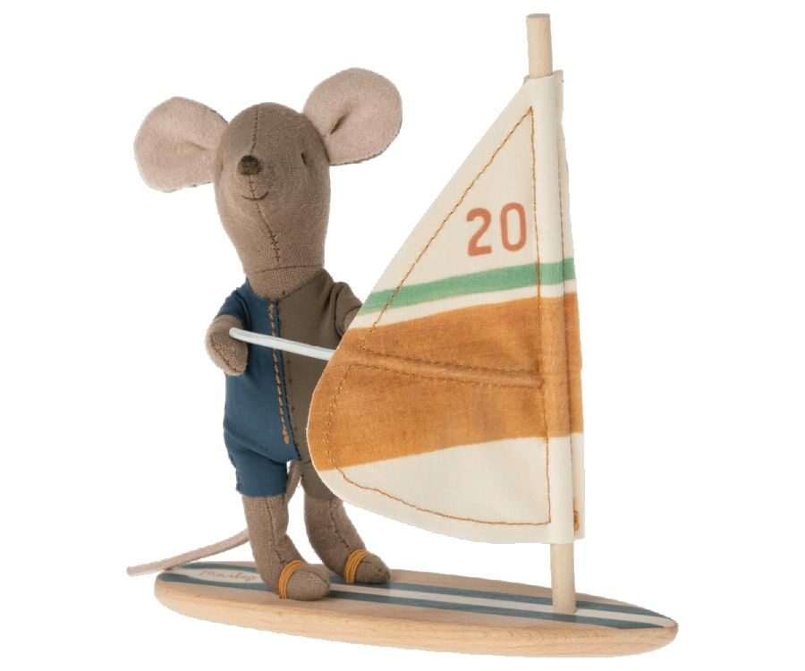 Maileg Little Brother Surfer Maus in der Box, H11cm
