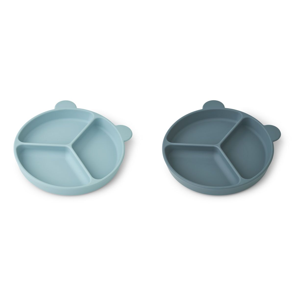 Liewood Stacy Silikon Menüteller mit Saugnapf „Sea blue / Whale blue mix“, ø17cm, 2er-Set – Bild 2