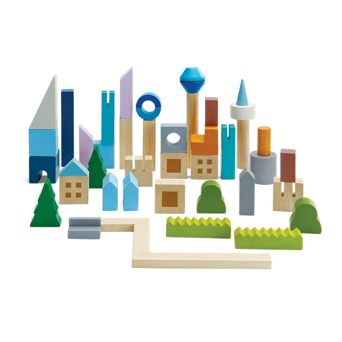PlanToys Bauklötze-Set „Großstadt“ aus Holz