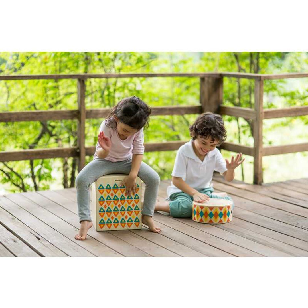 PlanToys Handtrommel rund aus Holz – Bild 5