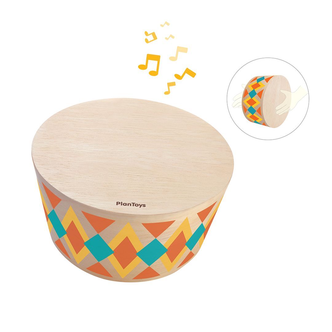 PlanToys Handtrommel rund aus Holz