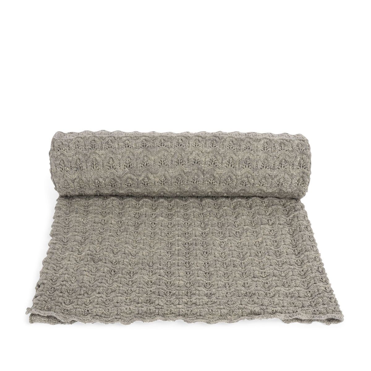 Konges Sløjd Babydecke „Grey Melange“, Merinowolle, 100x70cm