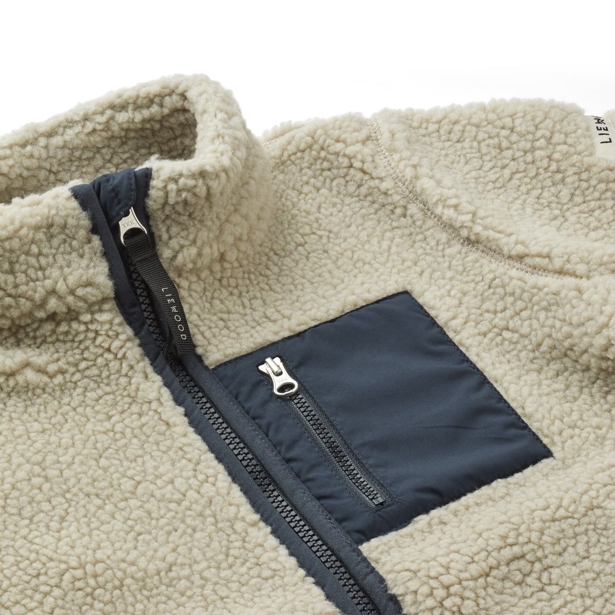 DELISTED Liewood Nolan Sherpa Jacke für Kinder „Mist / Midnight navy“, Gr. 80 – Bild 3