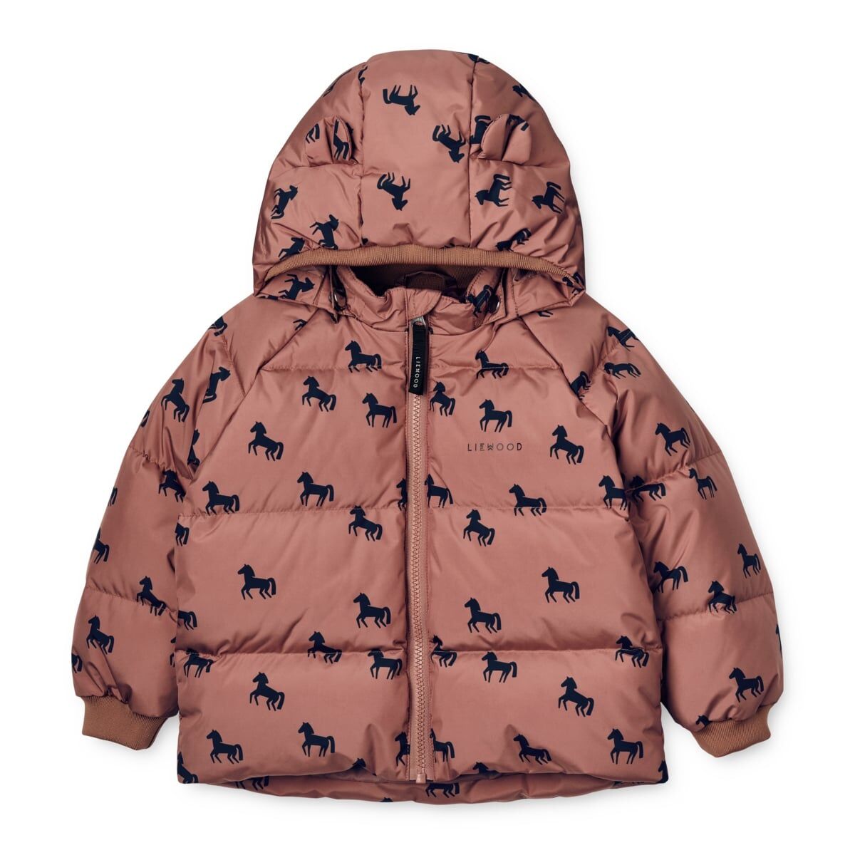 Liewood Polle Daunenjacke für Kinder „Horses / Dark rosetta“, Gr. 68-104
